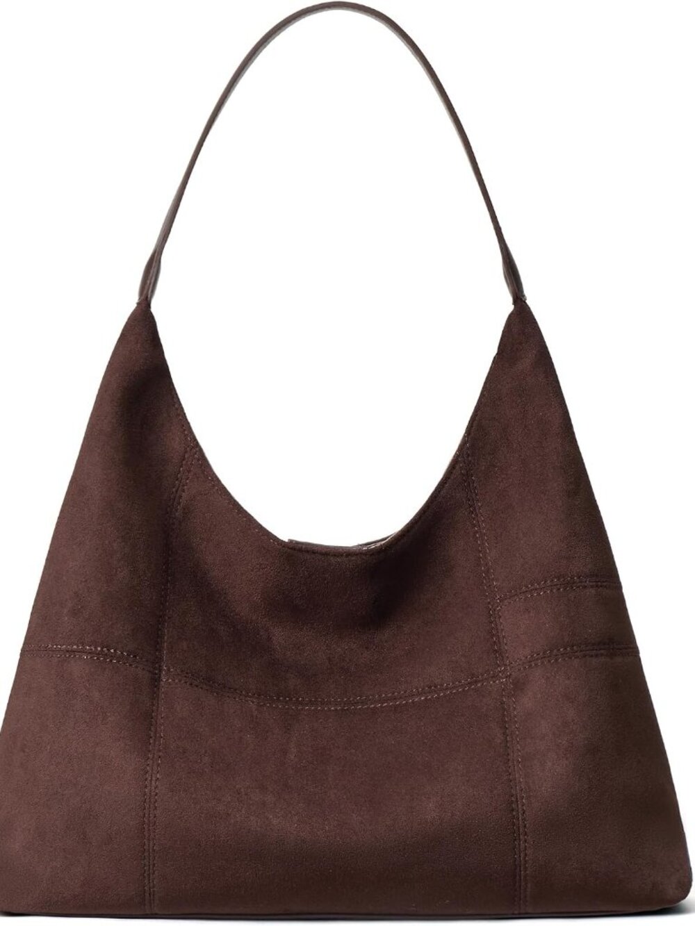 Suede Hobo Bag for Women Slouchy Patchwork Shoulder Handbag Purse